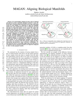 MAGAN: Aligning Biological Manifolds