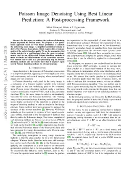 Poisson Image Denoising Using Best Linear Prediction: A Post-processing
  Framework