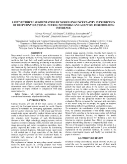 Left ventricle segmentation By modelling uncertainty in prediction of
  deep convolutional neural networks and adaptive thresholding inference
