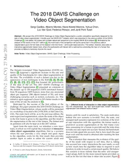 The 2018 DAVIS Challenge on Video Object Segmentation