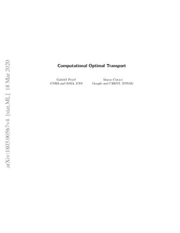 Computational Optimal Transport