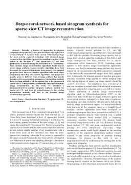 Deep-neural-network based sinogram synthesis for sparse-view CT image
  reconstruction