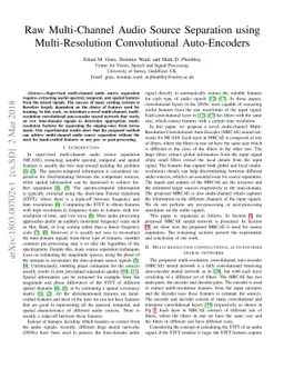 Raw Multi-Channel Audio Source Separation using Multi-Resolution
  Convolutional Auto-Encoders
