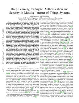 Deep Learning for Signal Authentication and Security in Massive Internet
  of Things Systems