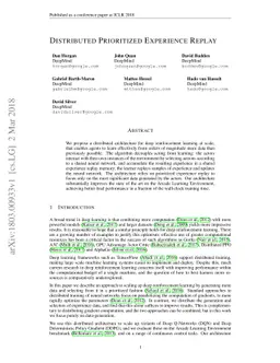 Distributed Prioritized Experience Replay
