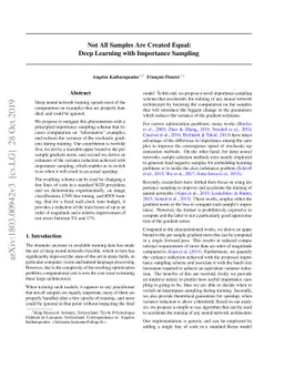 Not All Samples Are Created Equal: Deep Learning with Importance
  Sampling