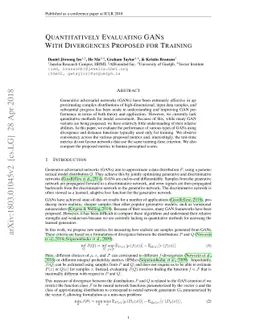 Quantitatively Evaluating GANs With Divergences Proposed for Training