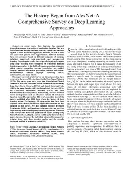 The History Began from AlexNet: A Comprehensive Survey on Deep Learning
  Approaches