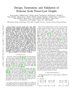 Design, Generation, and Validation of Extreme Scale Power-Law Graphs