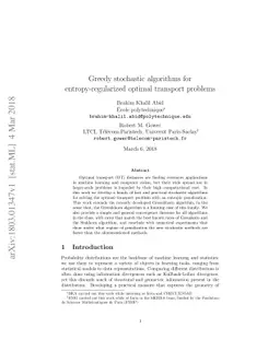 Greedy stochastic algorithms for entropy-regularized optimal transport
  problems