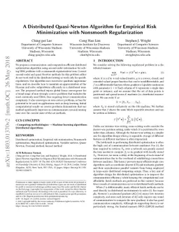 A Distributed Quasi-Newton Algorithm for Empirical Risk Minimization
  with Nonsmooth Regularization