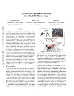 Egocentric Basketball Motion Planning from a Single First-Person Image