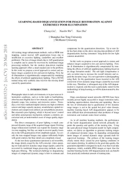 Learning-Based Dequantization For Image Restoration Against Extremely
  Poor Illumination