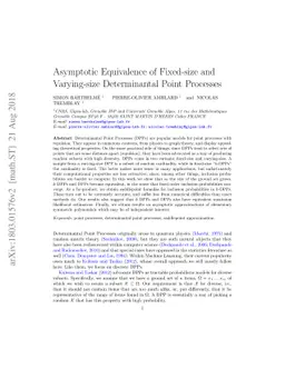 Asymptotic Equivalence of Fixed-size and Varying-size Determinantal
  Point Processes