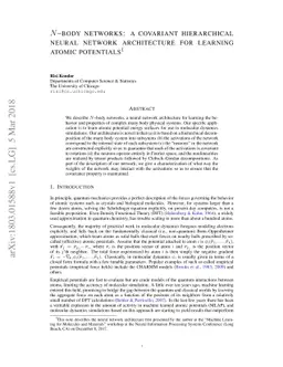 N-body Networks: a Covariant Hierarchical Neural Network Architecture
  for Learning Atomic Potentials