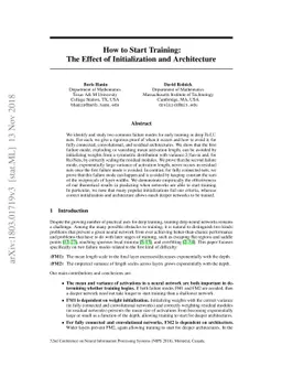 How to Start Training: The Effect of Initialization and Architecture