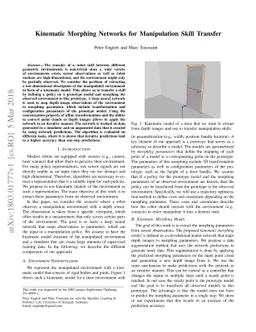 Kinematic Morphing Networks for Manipulation Skill Transfer