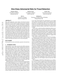 One-Class Adversarial Nets for Fraud Detection