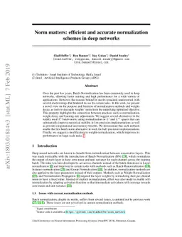 Norm matters: efficient and accurate normalization schemes in deep
  networks