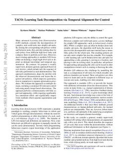 TACO: Learning Task Decomposition via Temporal Alignment for Control