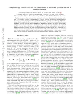 Energy-entropy competition and the effectiveness of stochastic gradient
  descent in machine learning