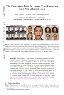 The Contextual Loss for Image Transformation with Non-Aligned Data