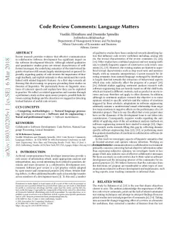 Code Review Comments: Language Matters