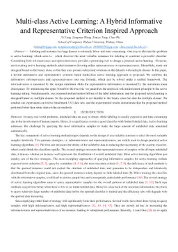 Multi-class Active Learning: A Hybrid Informative and Representative
  Criterion Inspired Approach