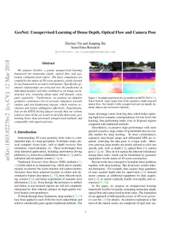 GeoNet: Unsupervised Learning of Dense Depth, Optical Flow and Camera
  Pose