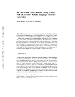 An End-to-End Goal-Oriented Dialog System with a Generative Natural
  Language Response Generation