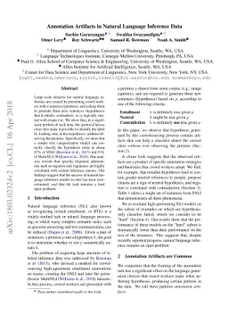 Annotation Artifacts in Natural Language Inference Data