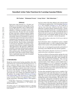 Smoothed Action Value Functions for Learning Gaussian Policies