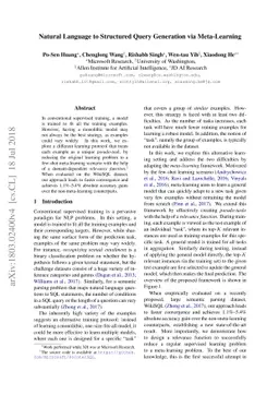 Natural Language to Structured Query Generation via Meta-Learning