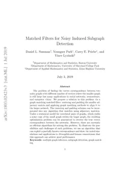 Matched Filters for Noisy Induced Subgraph Detection