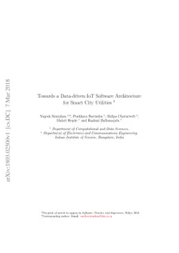 Towards a Data-driven IoT Software Architecture for Smart City Utilities