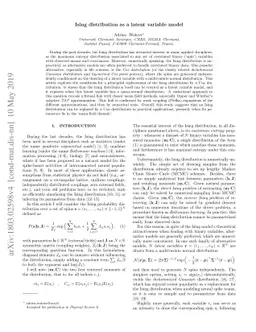 Ising distribution as a latent variable model