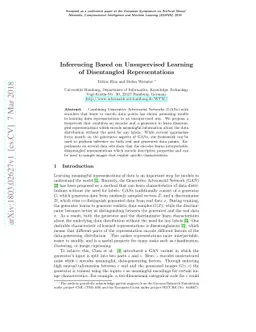 Inferencing Based on Unsupervised Learning of Disentangled
  Representations