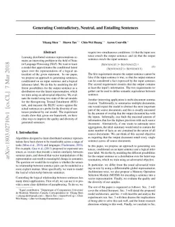 Generating Contradictory, Neutral, and Entailing Sentences