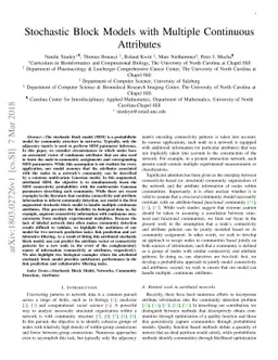 Stochastic Block Models with Multiple Continuous Attributes