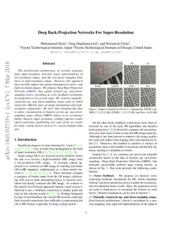 Deep Back-Projection Networks For Super-Resolution
