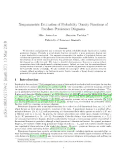 Nonparametric Estimation of Probability Density Functions of Random
  Persistence Diagrams