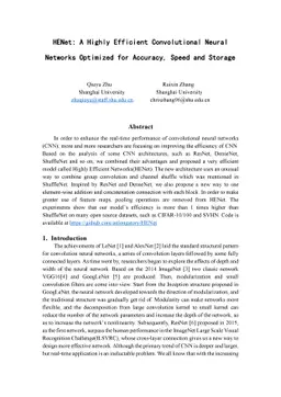 HENet:A Highly Efficient Convolutional Neural Networks Optimized for
  Accuracy, Speed and Storage