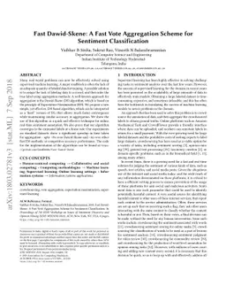 Fast Dawid-Skene: A Fast Vote Aggregation Scheme for Sentiment
  Classification