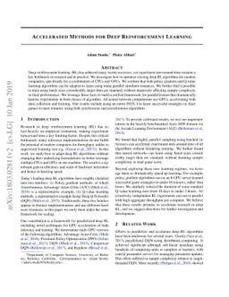 Accelerated Methods for Deep Reinforcement Learning