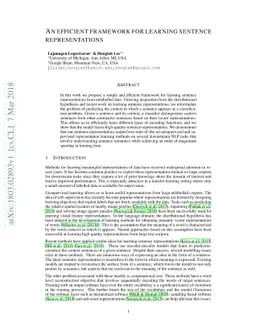 An efficient framework for learning sentence representations