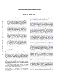 Disentangled Sequential Autoencoder