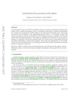 Log Gaussian Cox processes on the sphere