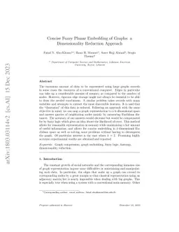 Concise Fuzzy Planar Embedding of Graphs: a Dimensionality Reduction
  Approach