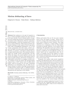 Motion deblurring of faces