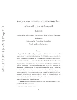 Nonparametric estimation of the first order Sobol indices with bootstrap
  bandwidth